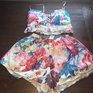 Floral short set